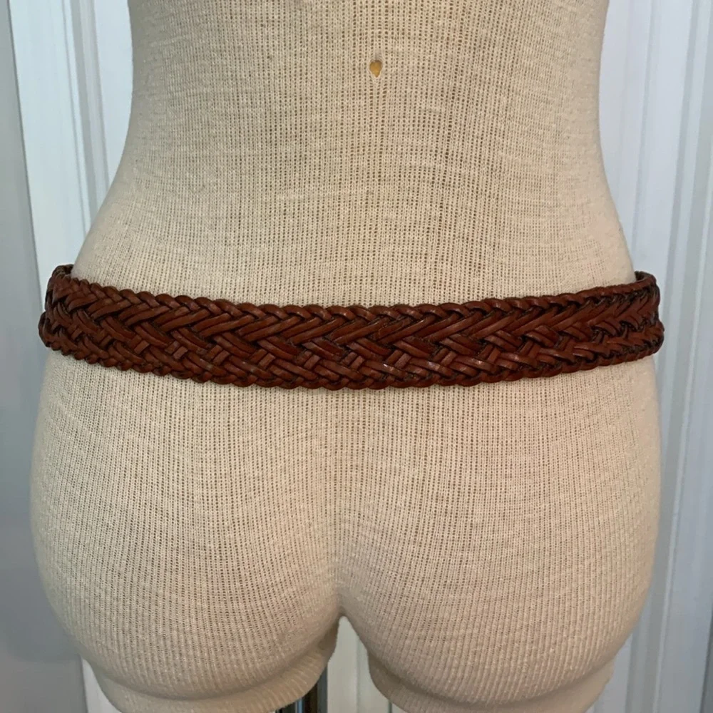 Fossil leather braided woven boho festival sz L belt